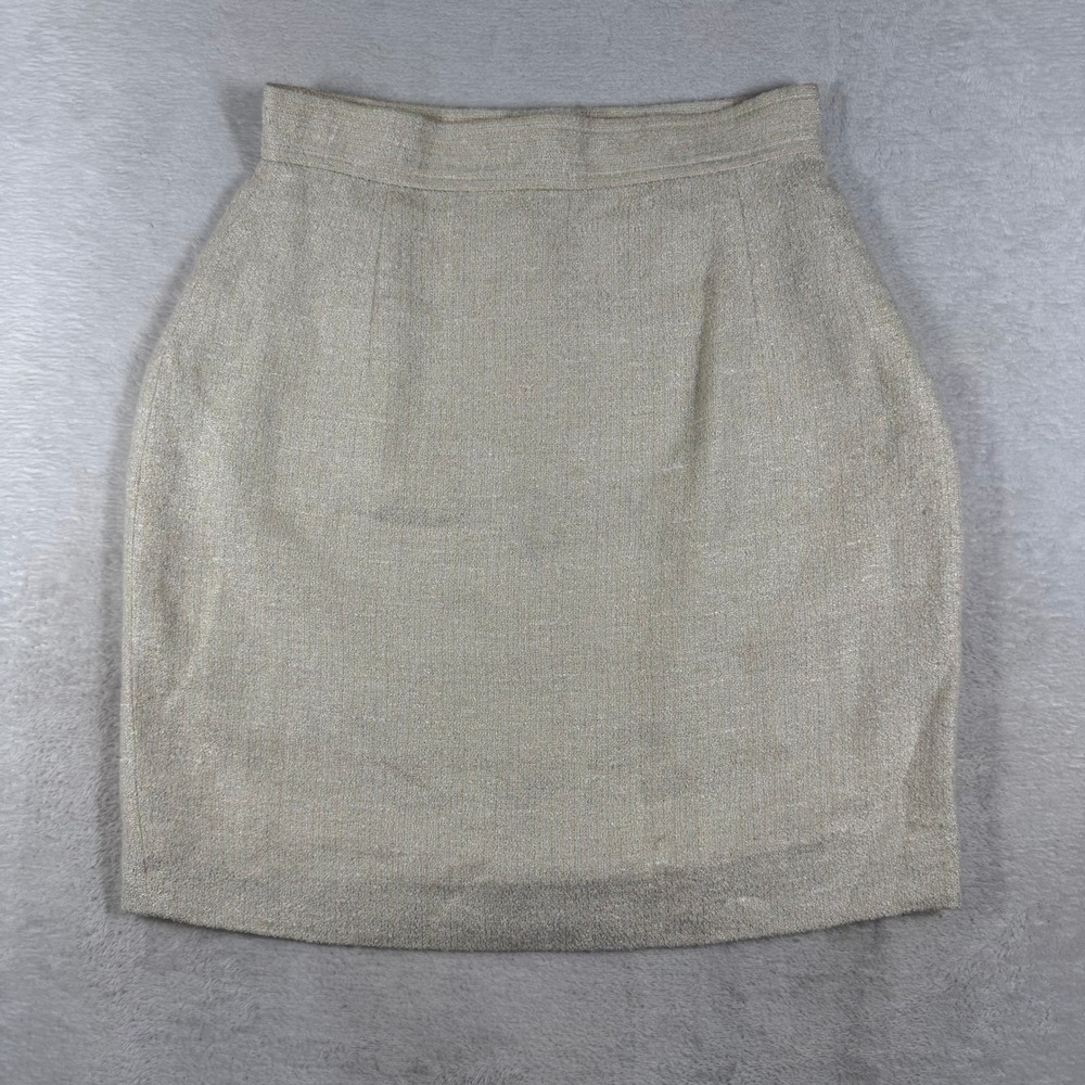 Courreges and Co Vintage Metallic Pastel Tweed Pencil Skirt 36